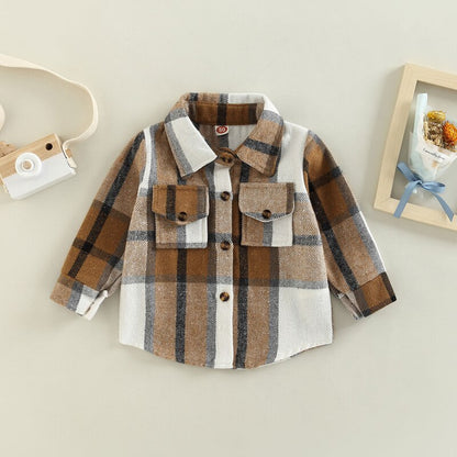 Toddler Plaid Patchwork Long Sleeve